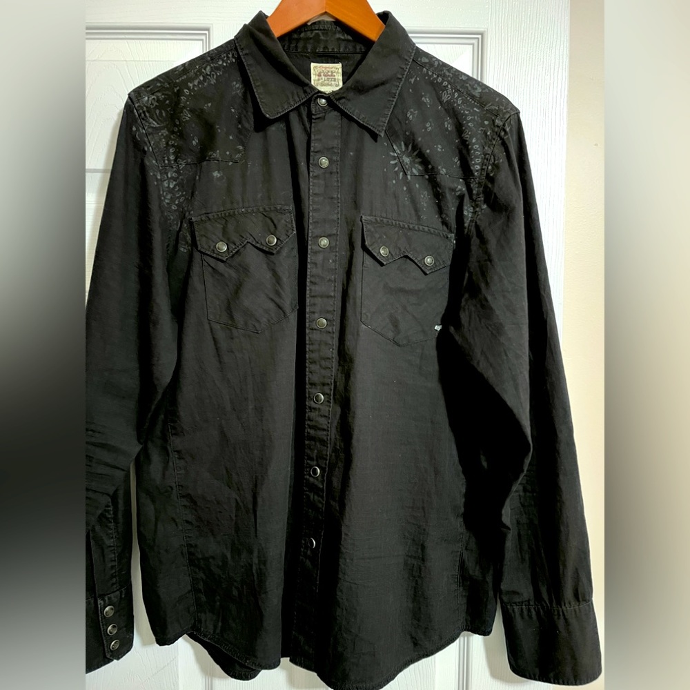 Men’s fox long sleeve snap up shirt